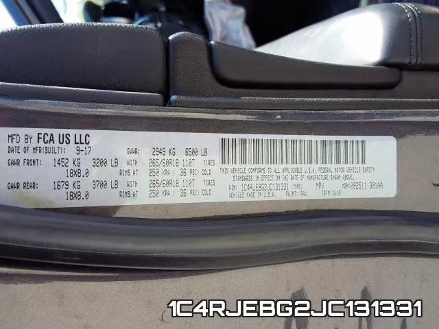 1C4RJEBG2JC131331 фото 2
