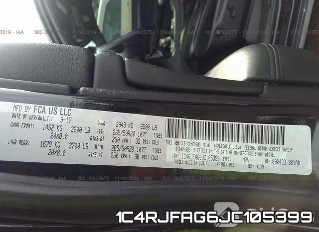 1C4RJFAG6JC105399 фото 10