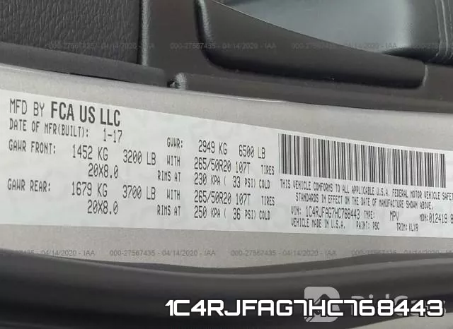 1C4RJFAG7HC768443 фото 10