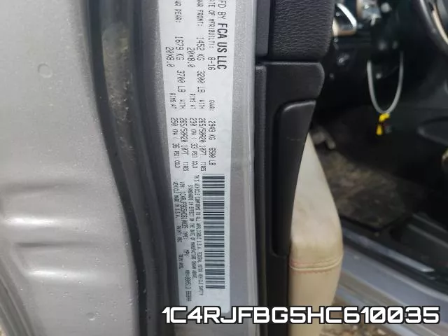 1C4RJFBG5HC610035 фото 2