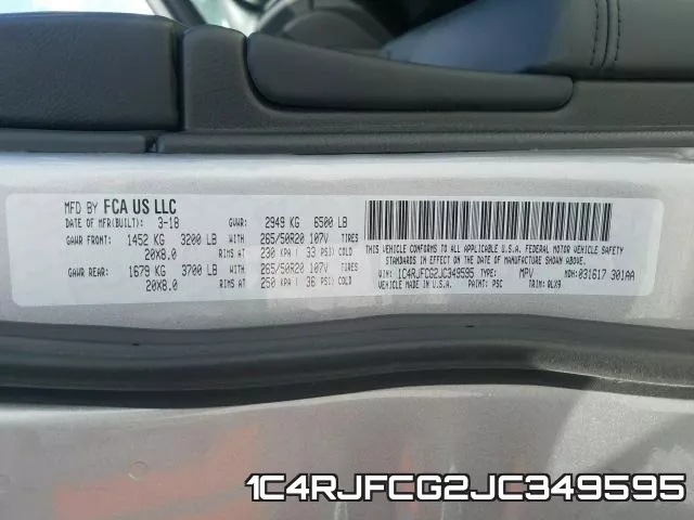 1C4RJFCG2JC349595 фото 2