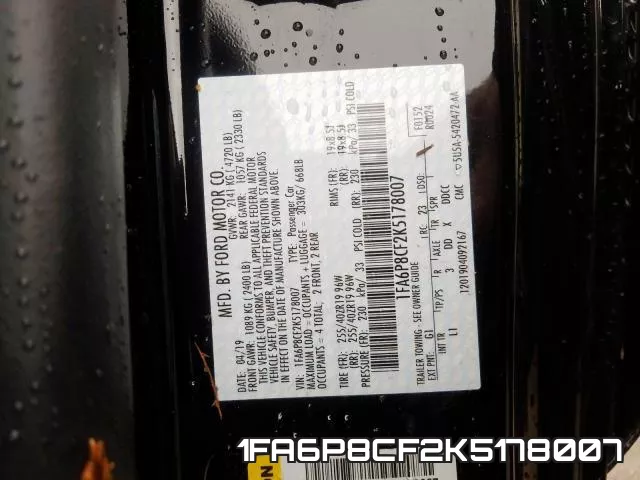 1FA6P8CF2K5178007 фото 2