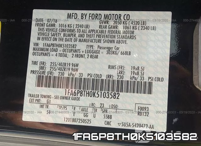 1FA6P8TH0K5103582 фото 10