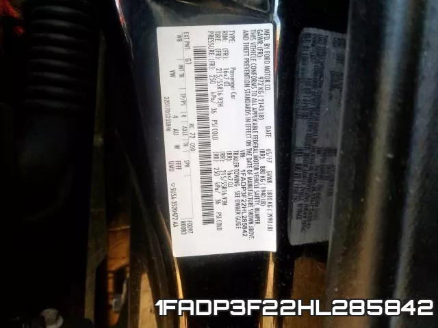 1FADP3F22HL285842 фото 2