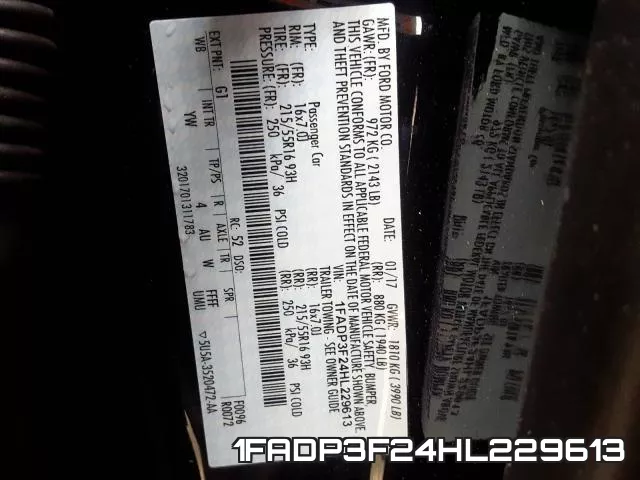 1FADP3F24HL229613 фото 2