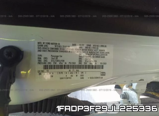 1FADP3F29JL225336 фото 10