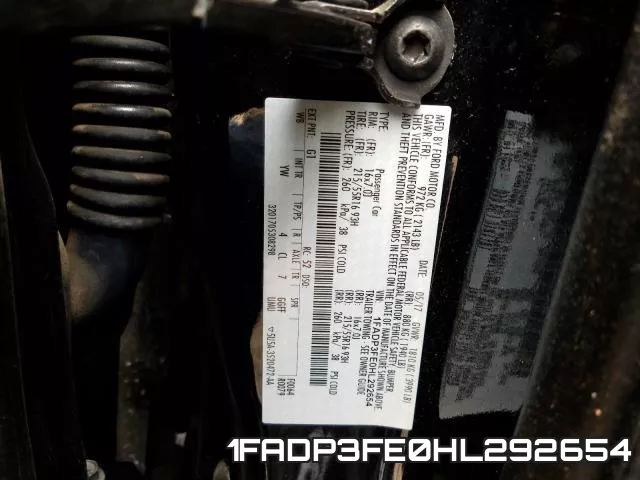 1FADP3FE0HL292654 фото 2