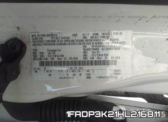 1FADP3K21HL216811 фото 10