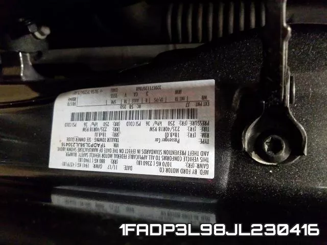 1FADP3L98JL230416 фото 2