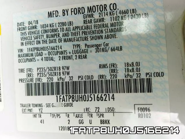 1FATP8UH0J5166214 фото 2