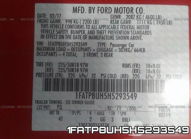 1FATP8UH5H5293549 фото 10