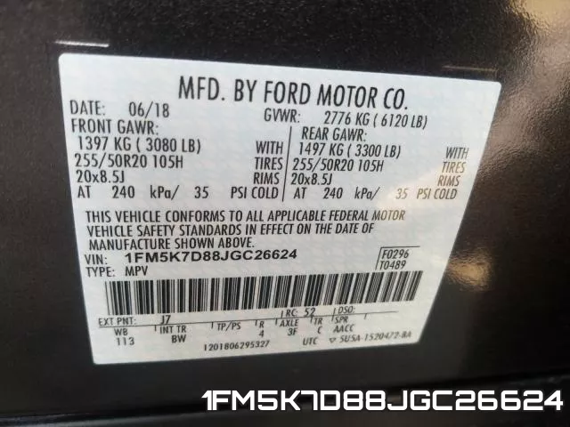 1FM5K7D88JGC26624 фото 2