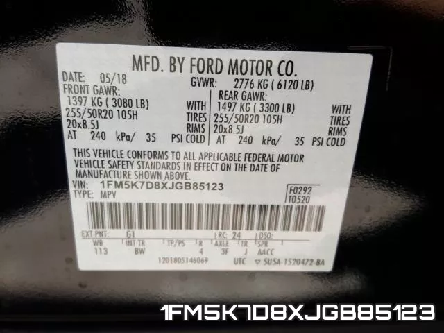 1FM5K7D8XJGB85123 фото 2