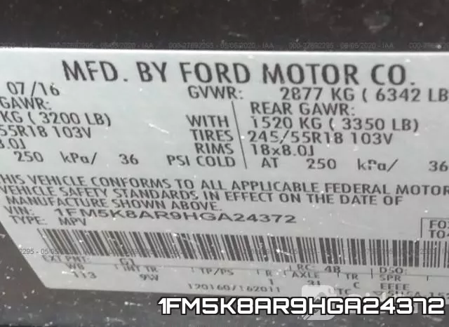 1FM5K8AR9HGA24372 фото 10