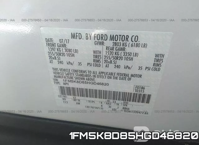 1FM5K8D85HGD46820 фото 10