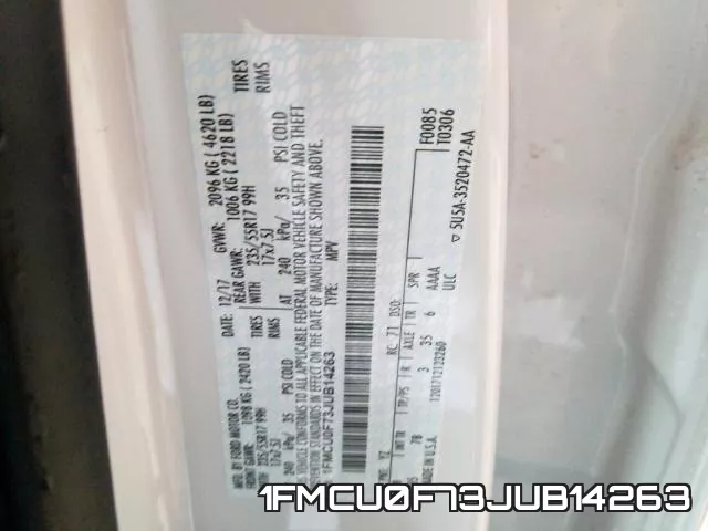 1FMCU0F73JUB14263 фото 2