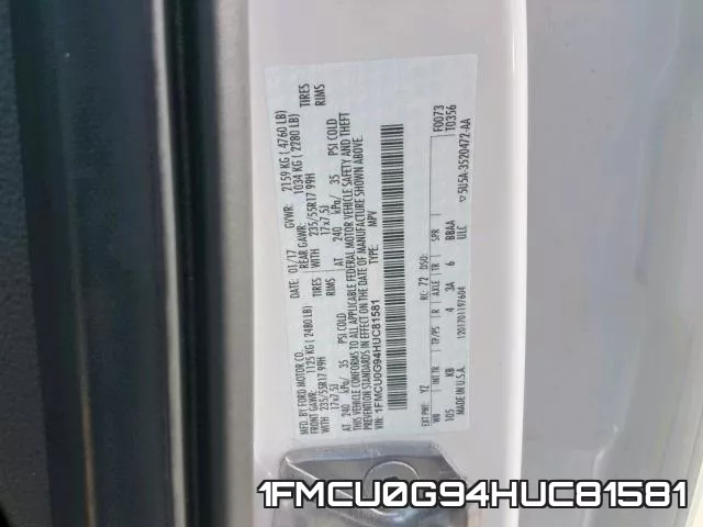 1FMCU0G94HUC81581 фото 2