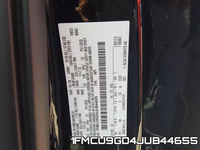 1FMCU9GD4JUB44655 фото 2