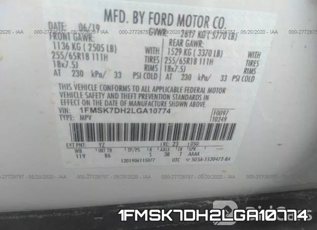1FMSK7DH2LGA10774 фото 10