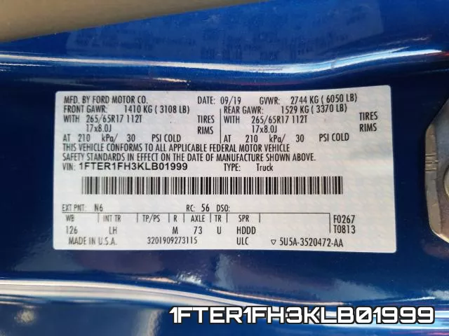 1FTER1FH3KLB01999 фото 2