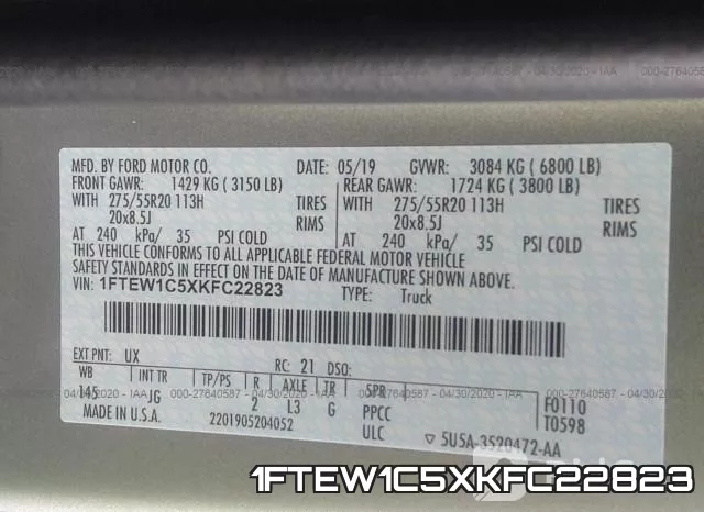 1FTEW1C5XKFC22823 фото 10
