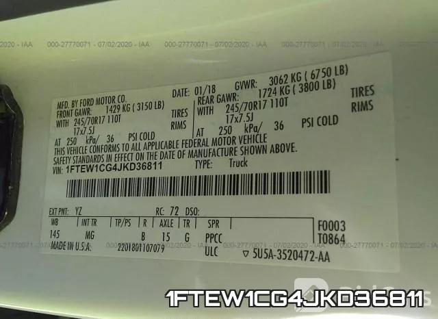 1FTEW1CG4JKD36811 фото 10