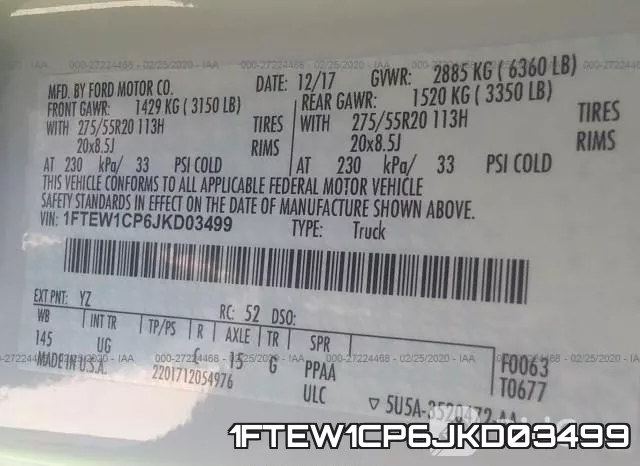 1FTEW1CP6JKD03499 фото 10