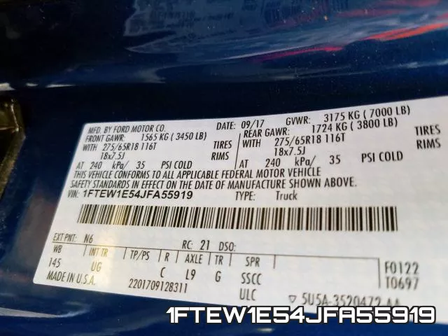 1FTEW1E54JFA55919 фото 2