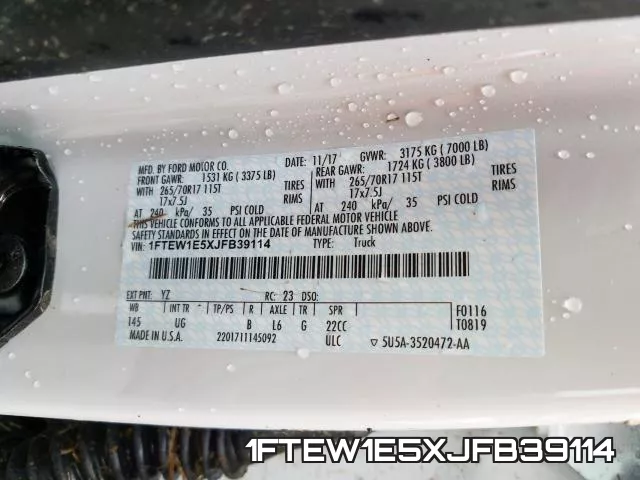 1FTEW1E5XJFB39114 фото 2