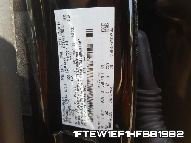 1FTEW1EF1HFB81982 фото 2