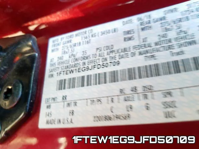 1FTEW1EG9JFD50709 фото 2