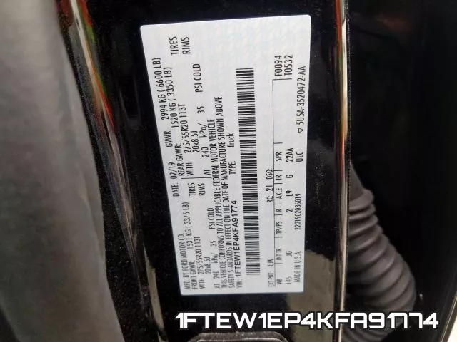 1FTEW1EP4KFA91774 фото 2