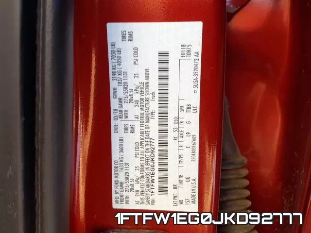 1FTFW1EG0JKD92777 фото 2