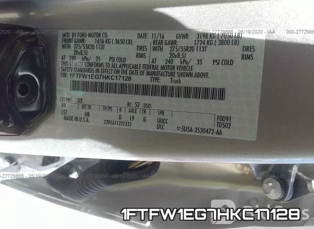 1FTFW1EG7HKC17128 фото 10