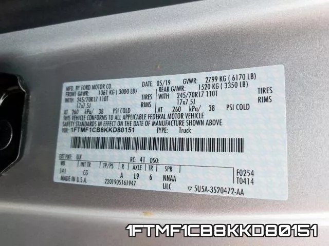 1FTMF1CB8KKD80151 фото 2