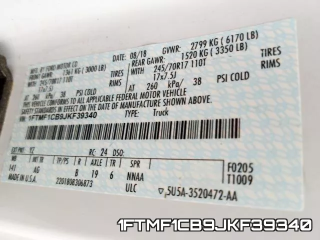 1FTMF1CB9JKF39340 фото 2