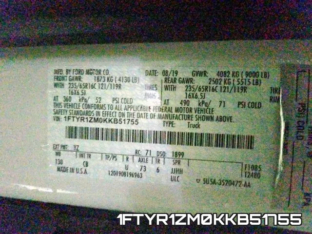 1FTYR1ZM0KKB51755 фото 2