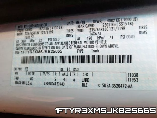 1FTYR3XM5JKB25665 фото 2