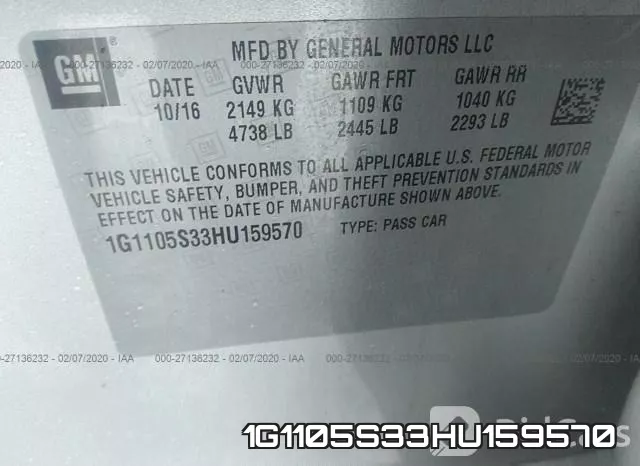 1G1105S33HU159570 фото 10