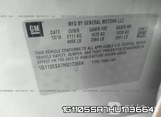 1G1105SA7HU173664 фото 10