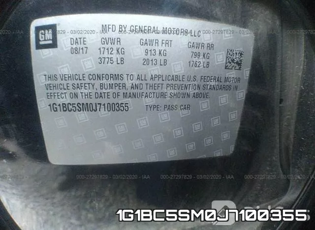 1G1BC5SM0J7100355 фото 10