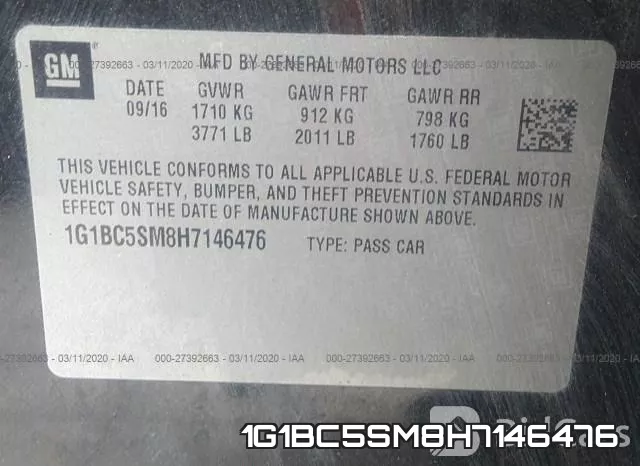 1G1BC5SM8H7146476 фото 10