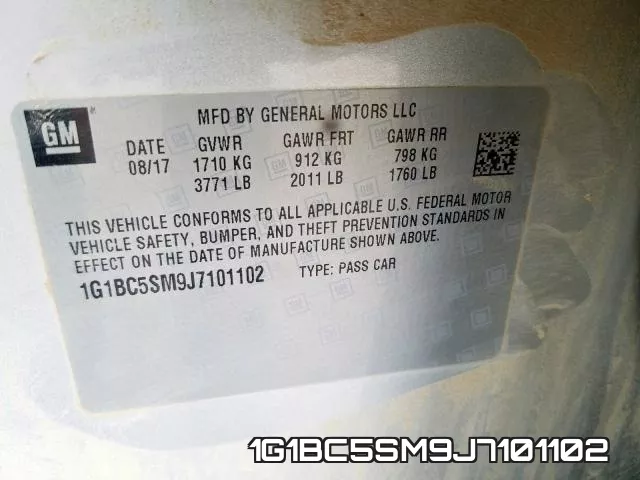 1G1BC5SM9J7101102 фото 2