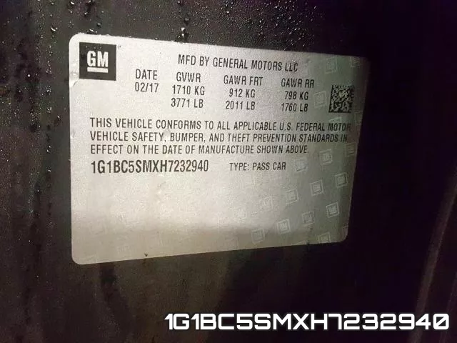 1G1BC5SMXH7232940 фото 2