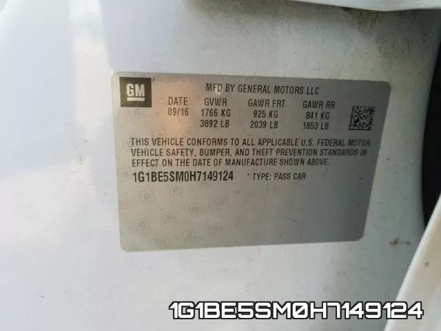 1G1BE5SM0H7149124 фото 2