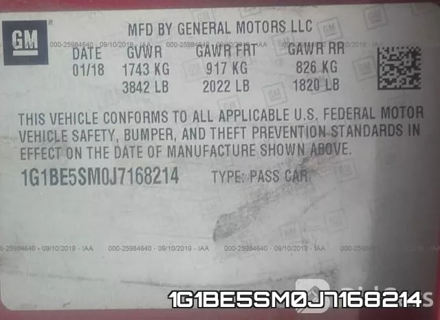 1G1BE5SM0J7168214 фото 10
