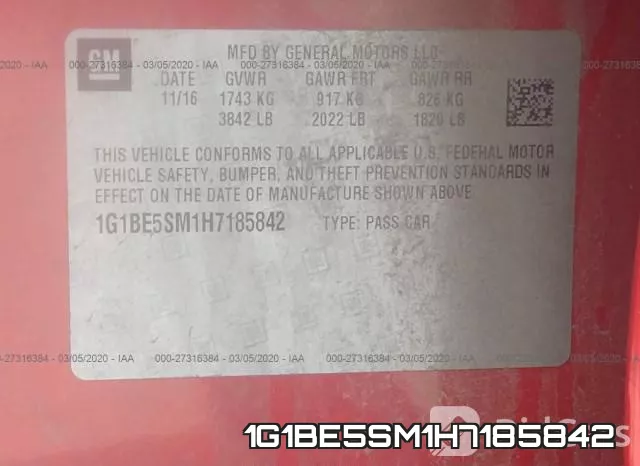 1G1BE5SM1H7185842 фото 10
