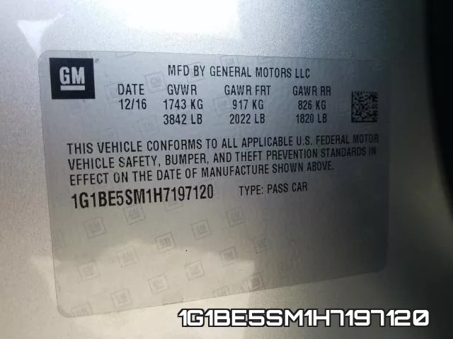 1G1BE5SM1H7197120 фото 2