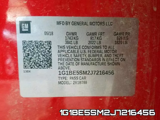 1G1BE5SM2J7216456 фото 2