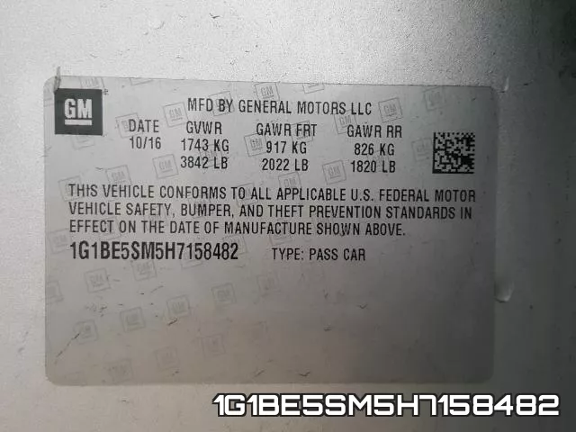 1G1BE5SM5H7158482 фото 2